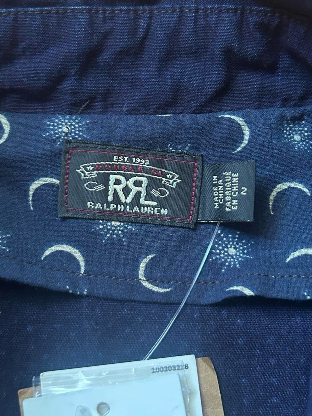 Double RL Ralph Lauren Indigo Polka Dot Cotton Wrap Dress - Picture 7 of 10